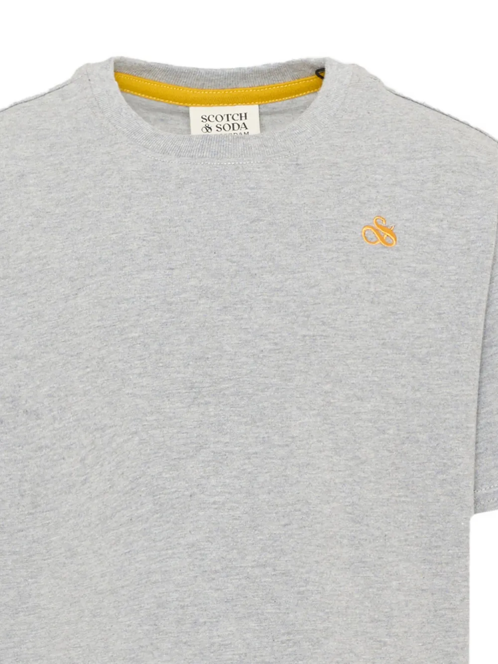 Scotch & Soda Kids logo-embroidered T-shirt Grijs