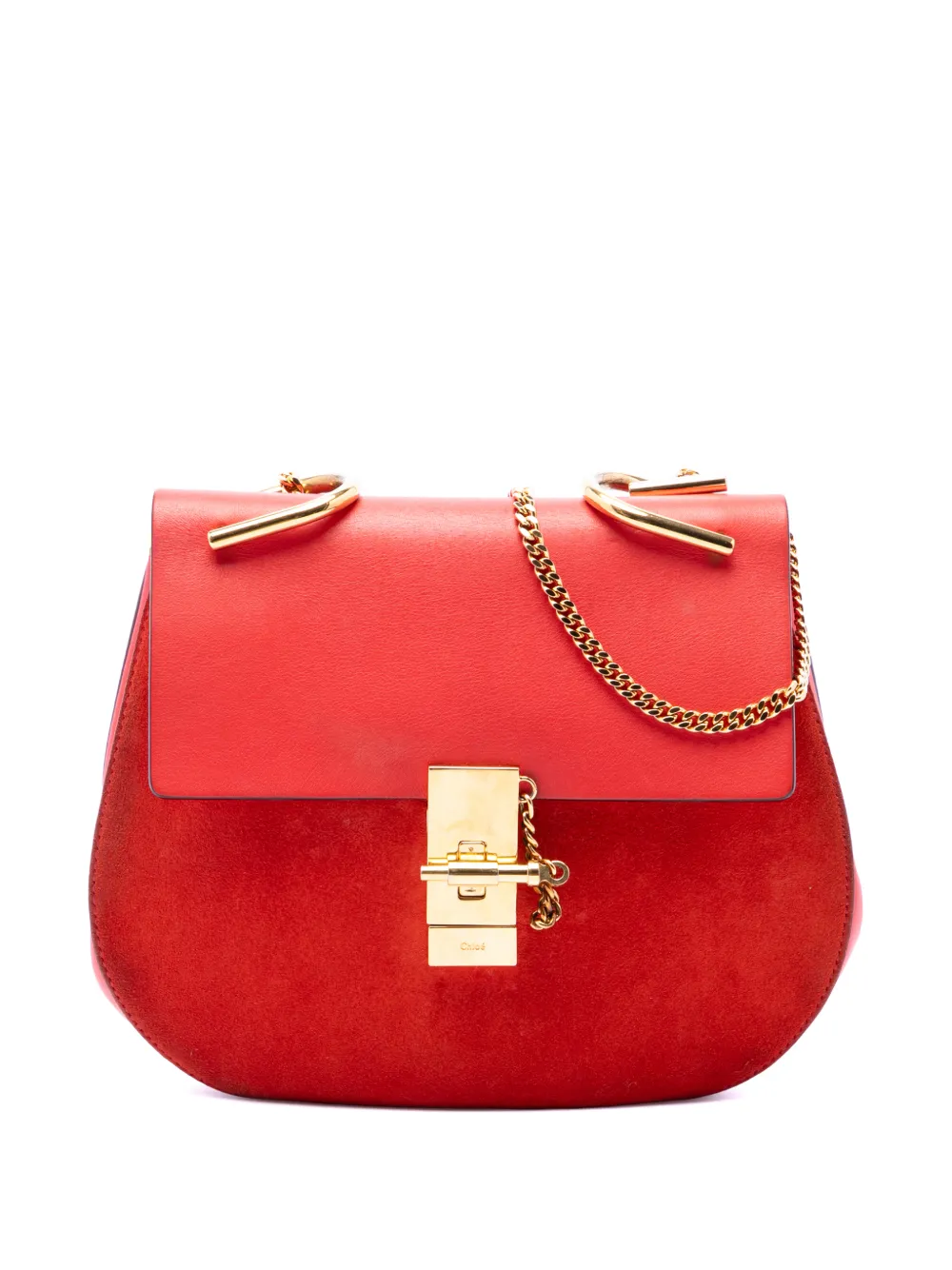 Chloé Pre-Owned 2016 Small Suede and Calfskin Drew crossbody bag - Rot
