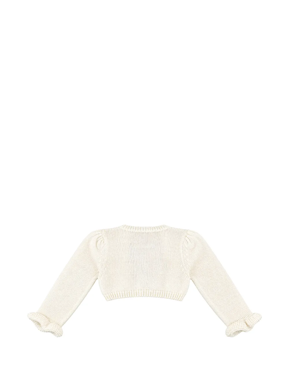 La Stupenderia ruffle-trim knitted cardigan Beige