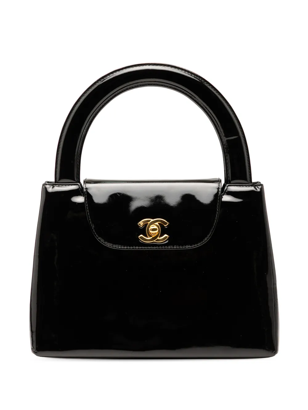 CHANEL Pre-Owned 1997-1999 Patent Kelly Top Handle Flap handbag - Schwarz