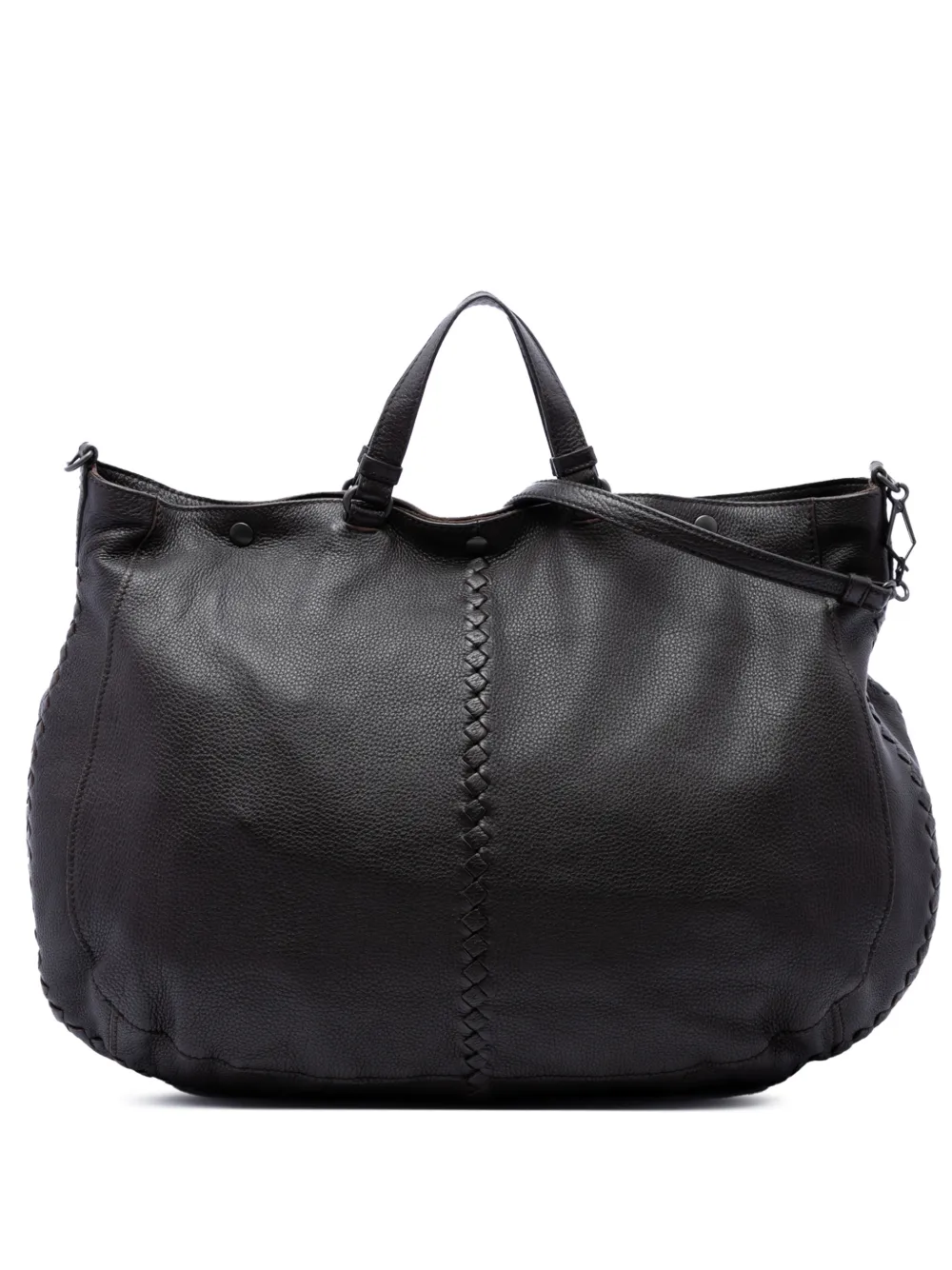 Bottega Veneta Pre-Owned 2011 Intrecciato Trimmed Cervo Deerskin Convertible Tote satchel - Braun