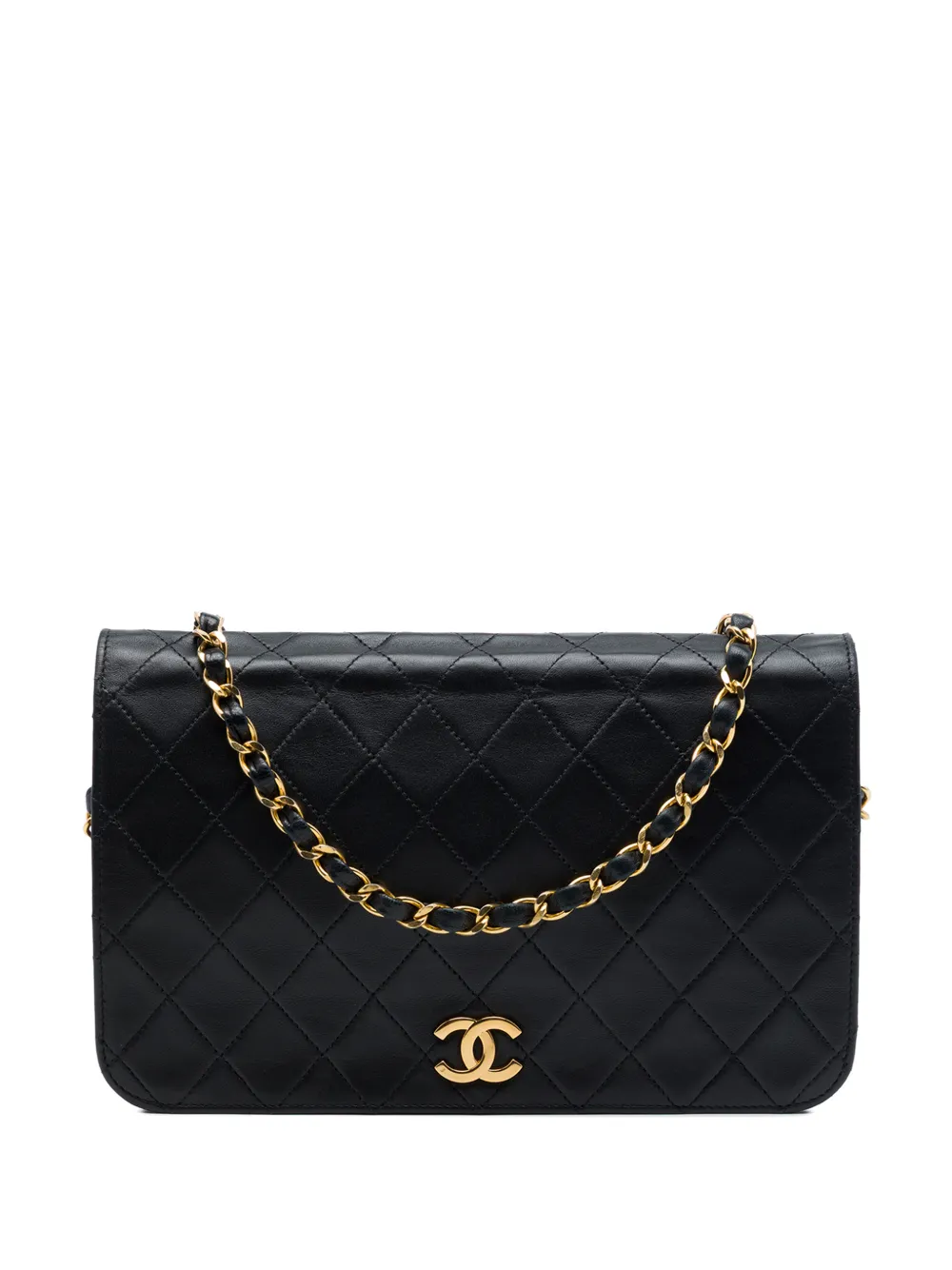 CHANEL Pre-Owned 1984-1986 CC Quilted Lambskin Full Single Flap shoulder bag - Black