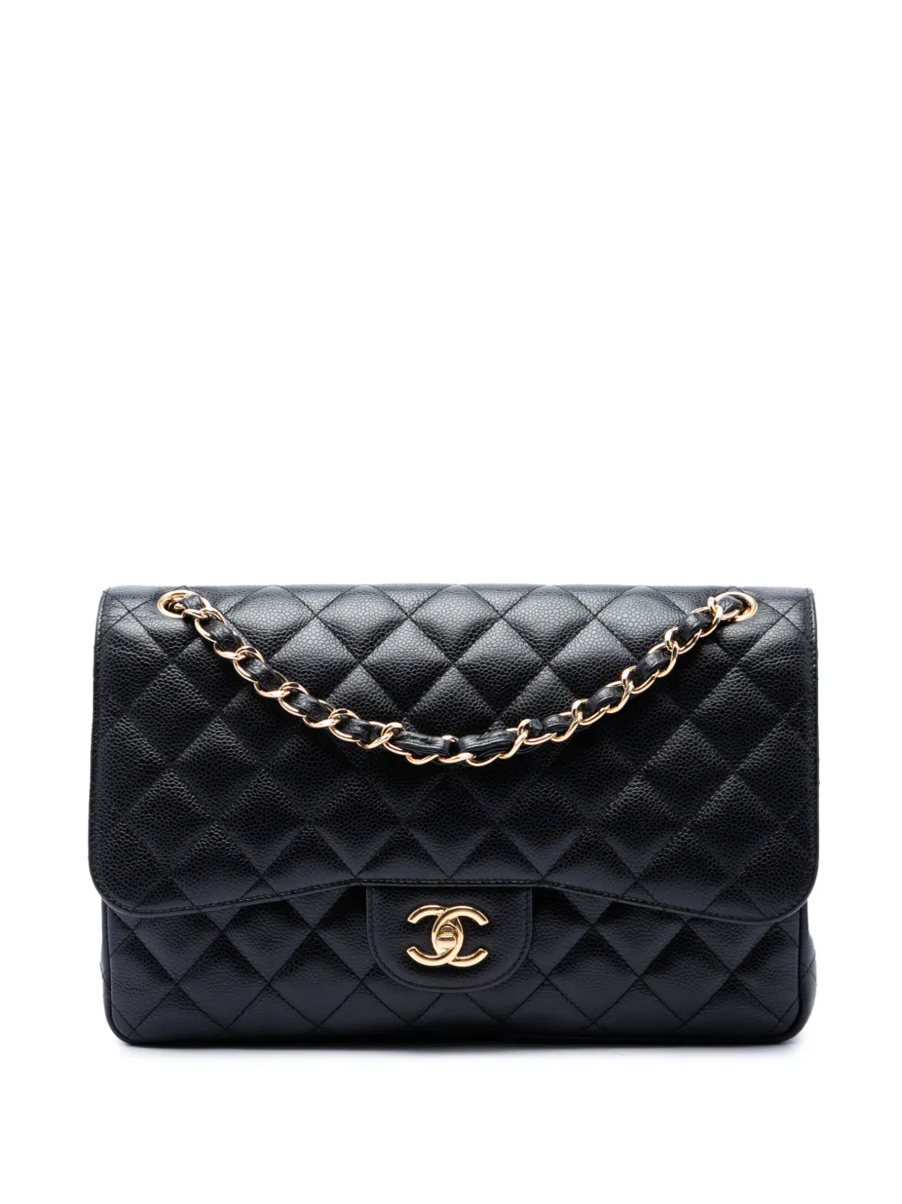 CHANEL Pre-Owned 2014 Jumbo Classic Caviar Double Flap shoulder bag - Schwarz