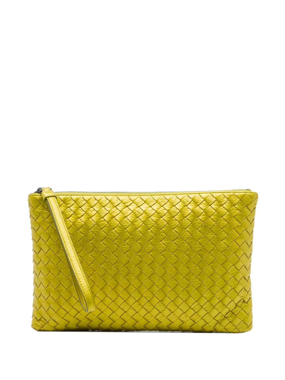 Bottega Veneta Pre-Owned 2012-2026 Metallic Leather Intrecciato clutch bag - Gelb