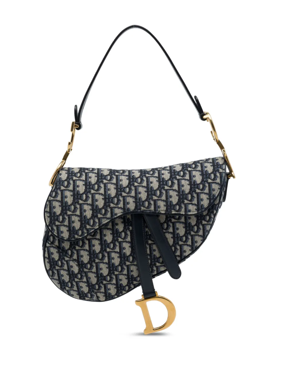 Christian Dior Pre-Owned 2018 Oblique Canvas Saddle Bag shoulder bag - Blau