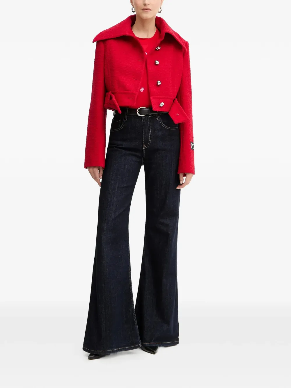 Patou belted tweed jacket Rood