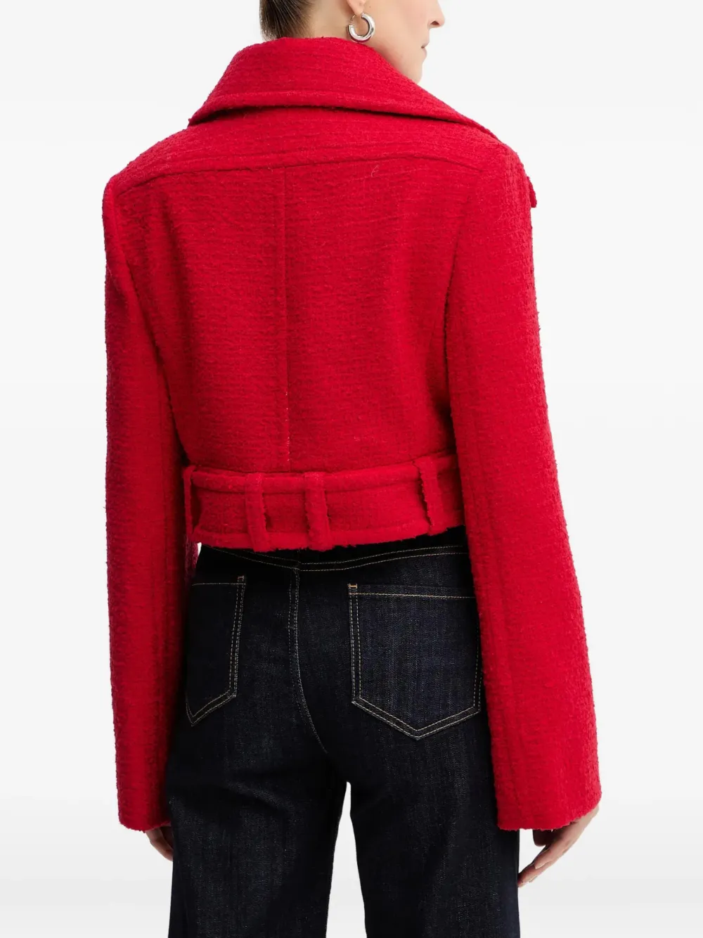 Patou belted tweed jacket Rood
