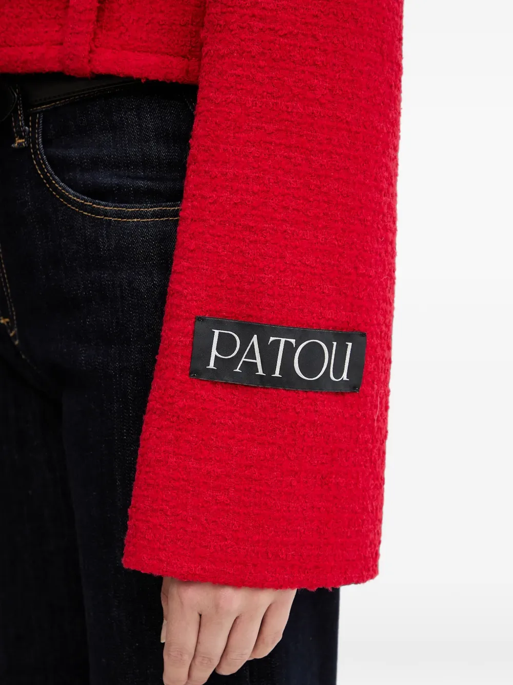 Patou belted tweed jacket Rood