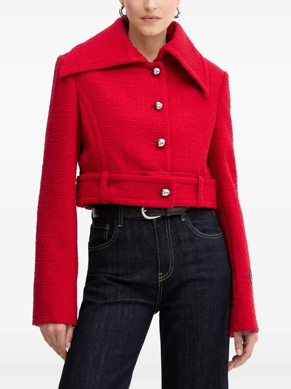Patou belted tweed jacket - Rot