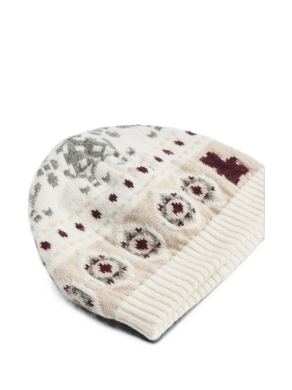 Brunello Cucinelli Kids Baby Bernie jacquard-knit beanie hat Wit