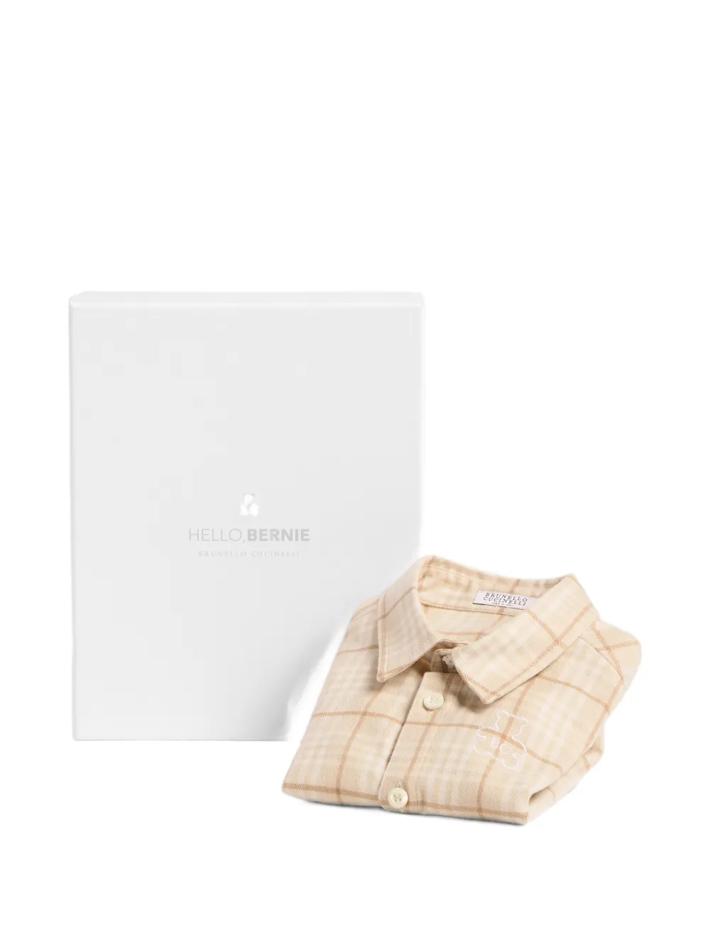 Brunello Cucinelli Kids Bernie tartan-flannel shirt Beige