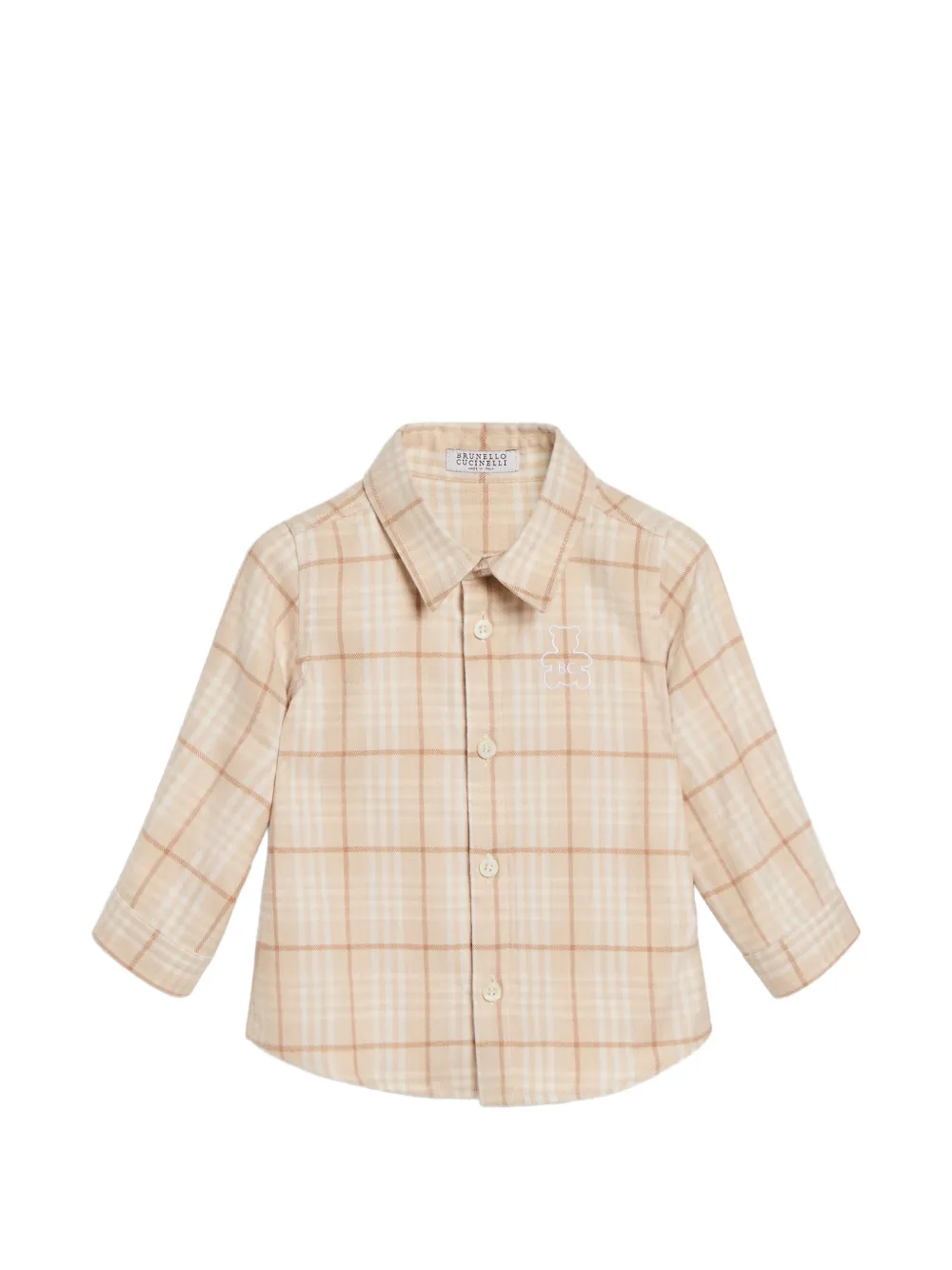 Brunello Cucinelli Kids Bernie tartan-flannel shirt - Nude