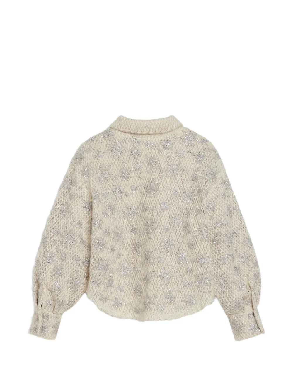 Brunello Cucinelli Kids Vest verfraaid met pailletten en geborduurde sneeuwvlok Beige