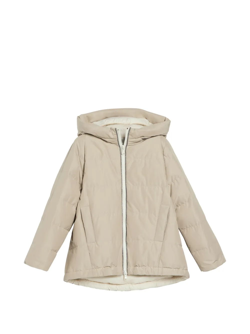 Brunello Cucinelli Kids Giacca Monili con cappuccio e imbottitura in piuma - Toni neutri