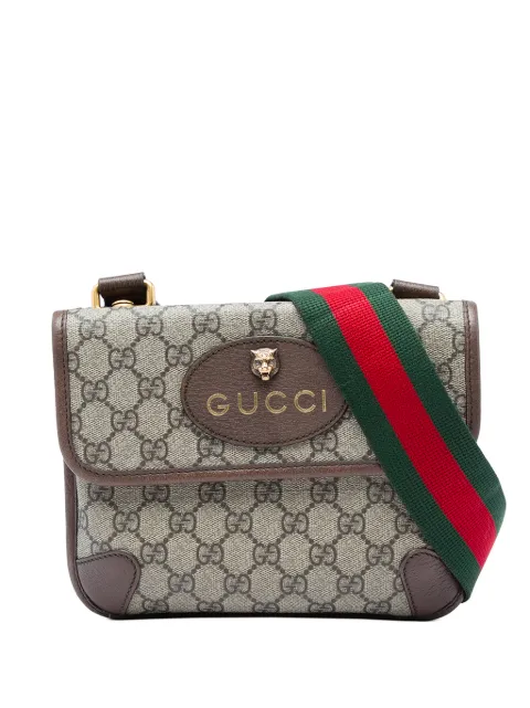 Gucci Pre-Owned 2016-2026 Small GG Supreme Web Neo Vintage Double Flap Messenger Bag crossbody bag