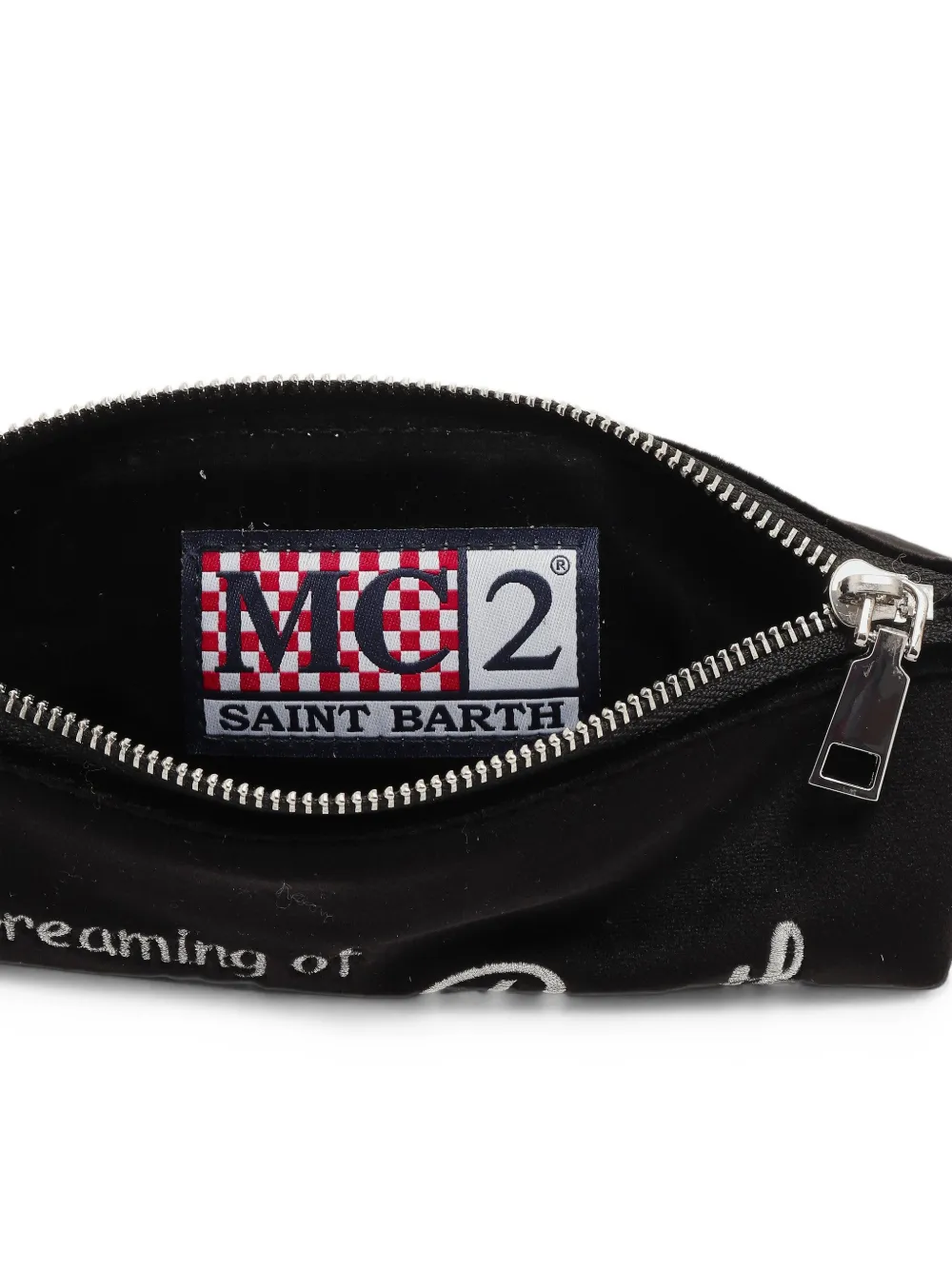 MC2 Saint Barth logo-embroidered clutch bag Zwart