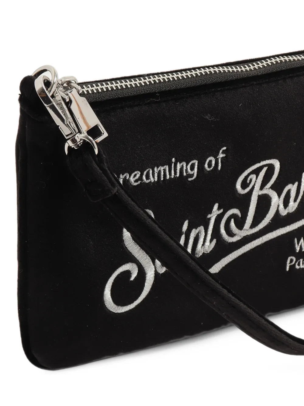 MC2 Saint Barth logo-embroidered clutch bag Zwart
