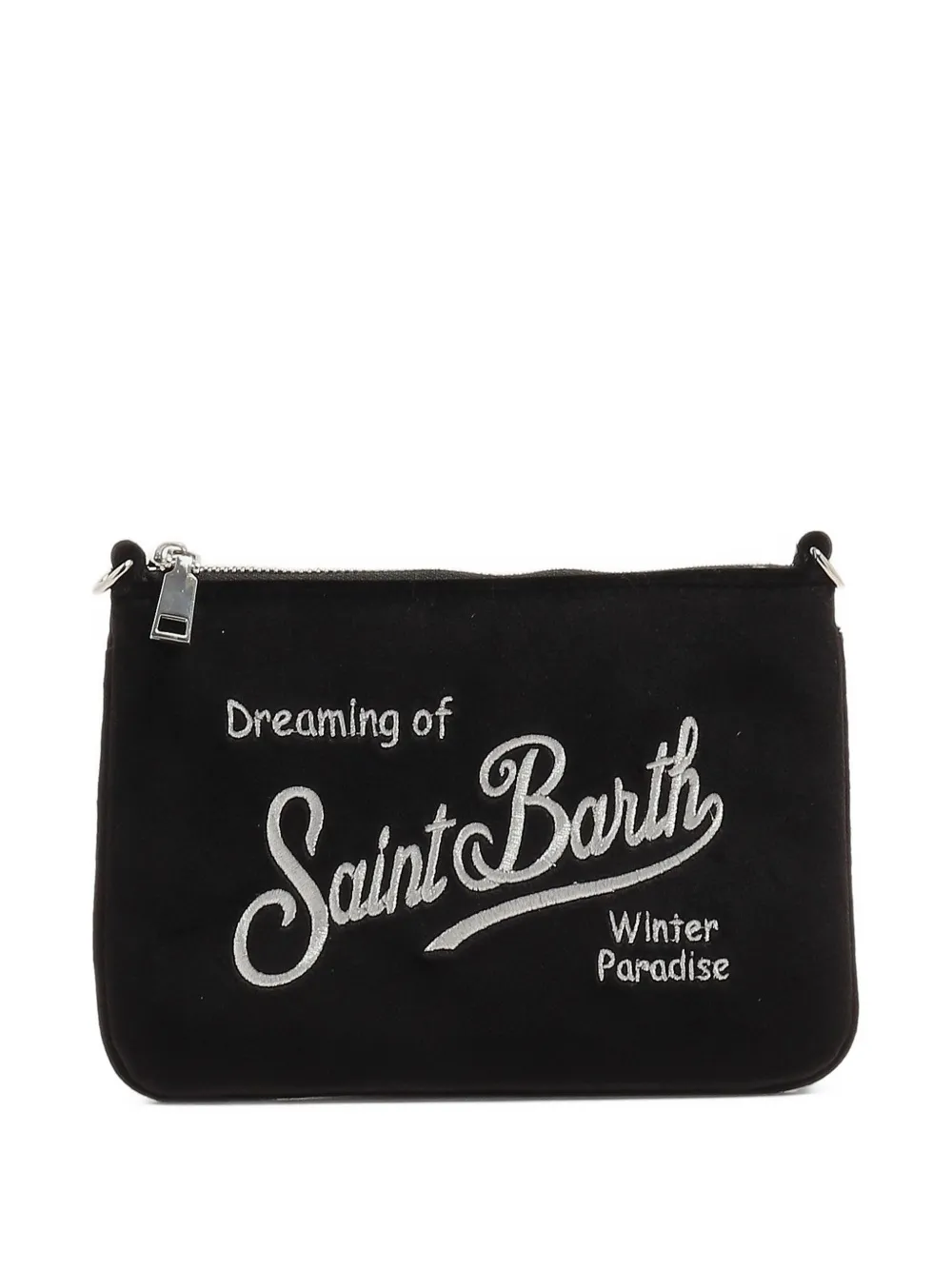 MC2 Saint Barth logo-embroidered clutch bag Zwart