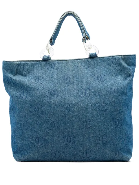 CHANEL Pre-Owned 2002-2003 CC Denim tote bag