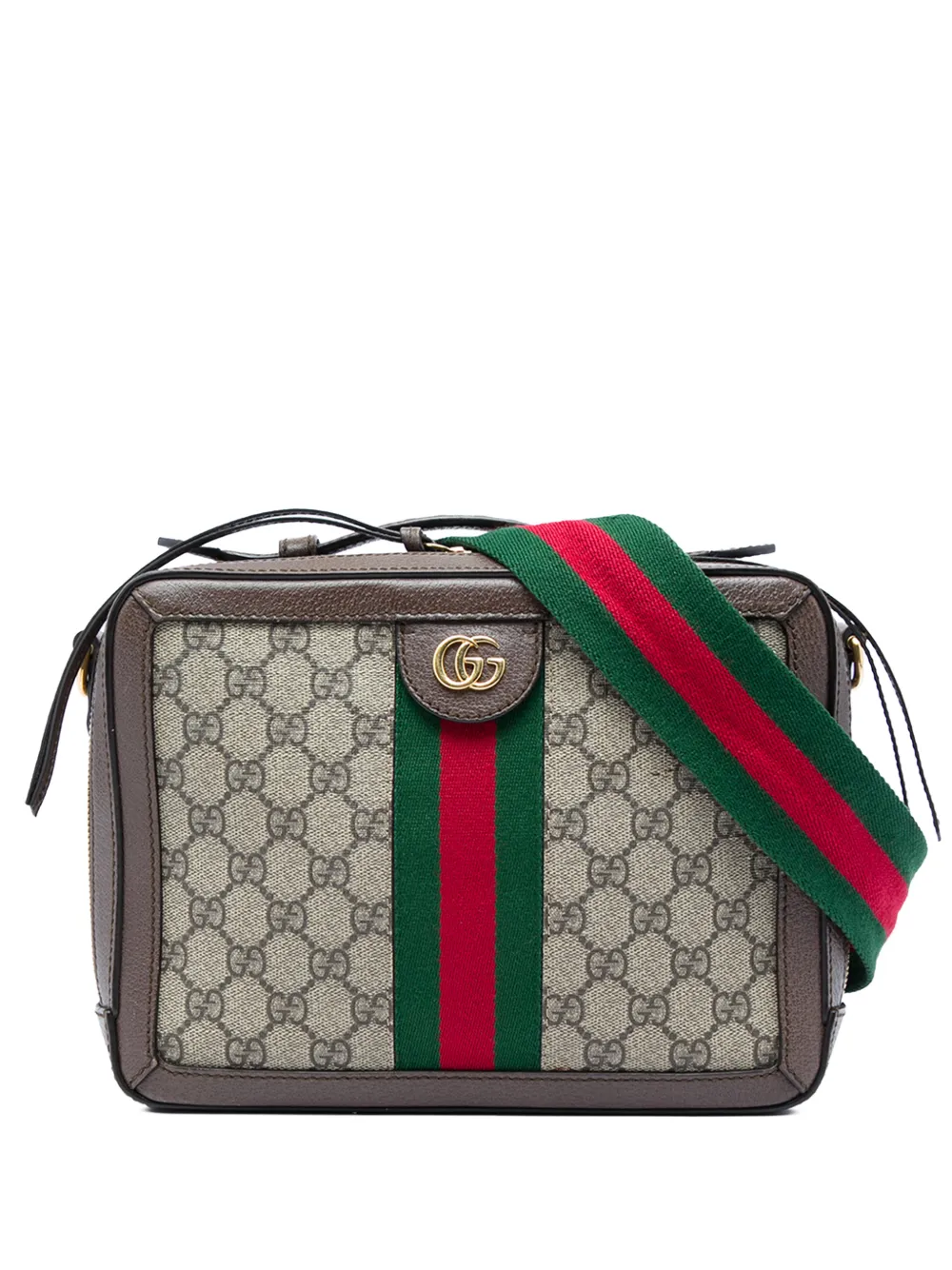 Gucci Pre-Owned 2016-2026 Small GG Supreme Web Ophidia satchel - Nude