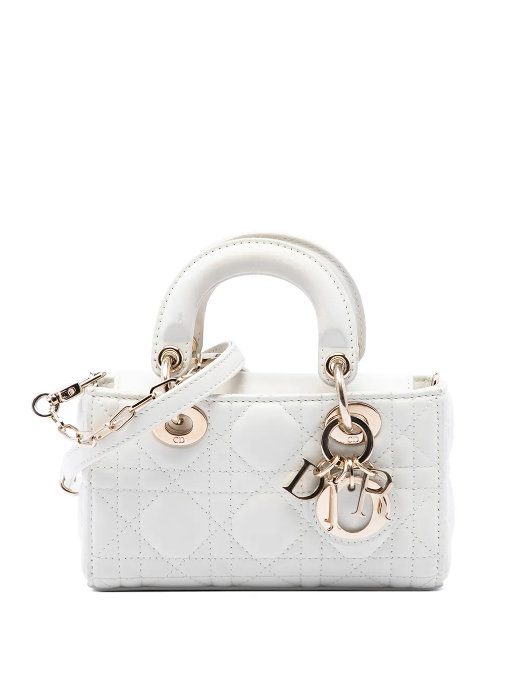 Christian Dior Pre-Owned 2023 Micro Lambskin Cannage Lady D Joy satchel - Weiß