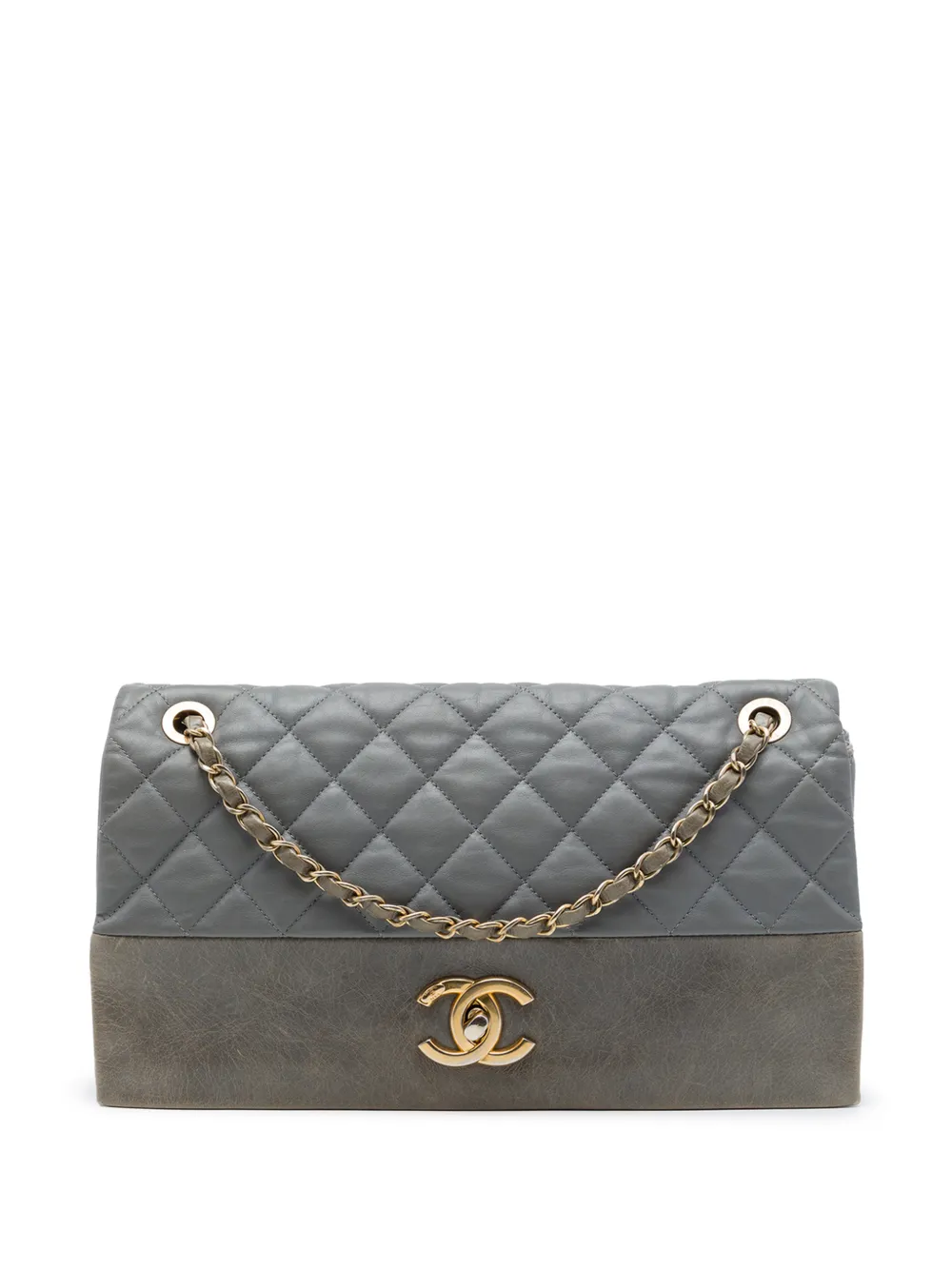 CHANEL Pre-Owned 2014-2015 Jumbo Quilted Calfskin Soft Elegance Flap shoulder bag - Grey