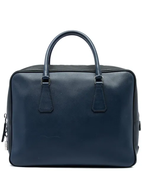 Prada Pre-Owned 2013-2026 Bicolor Saffiano business bag