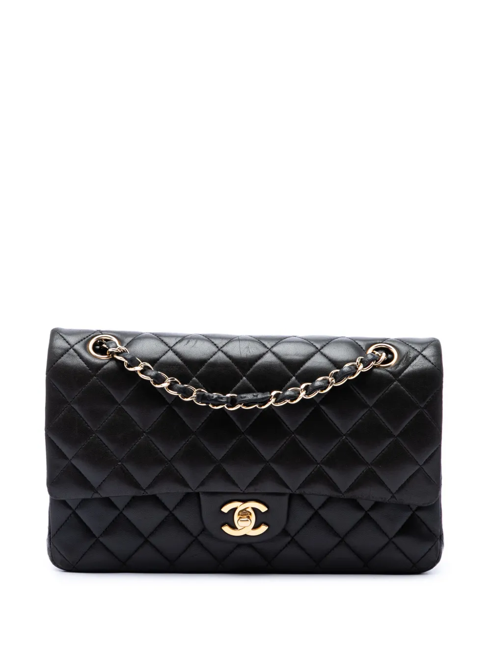 CHANEL Pre-Owned 2009-2010 Medium Classic Lambskin Double Flap shoulder bag - Black