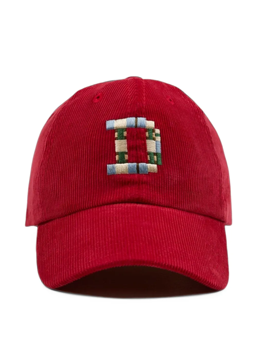 Drake's Logo-embroidered Corduroy Baseball Cap In Red