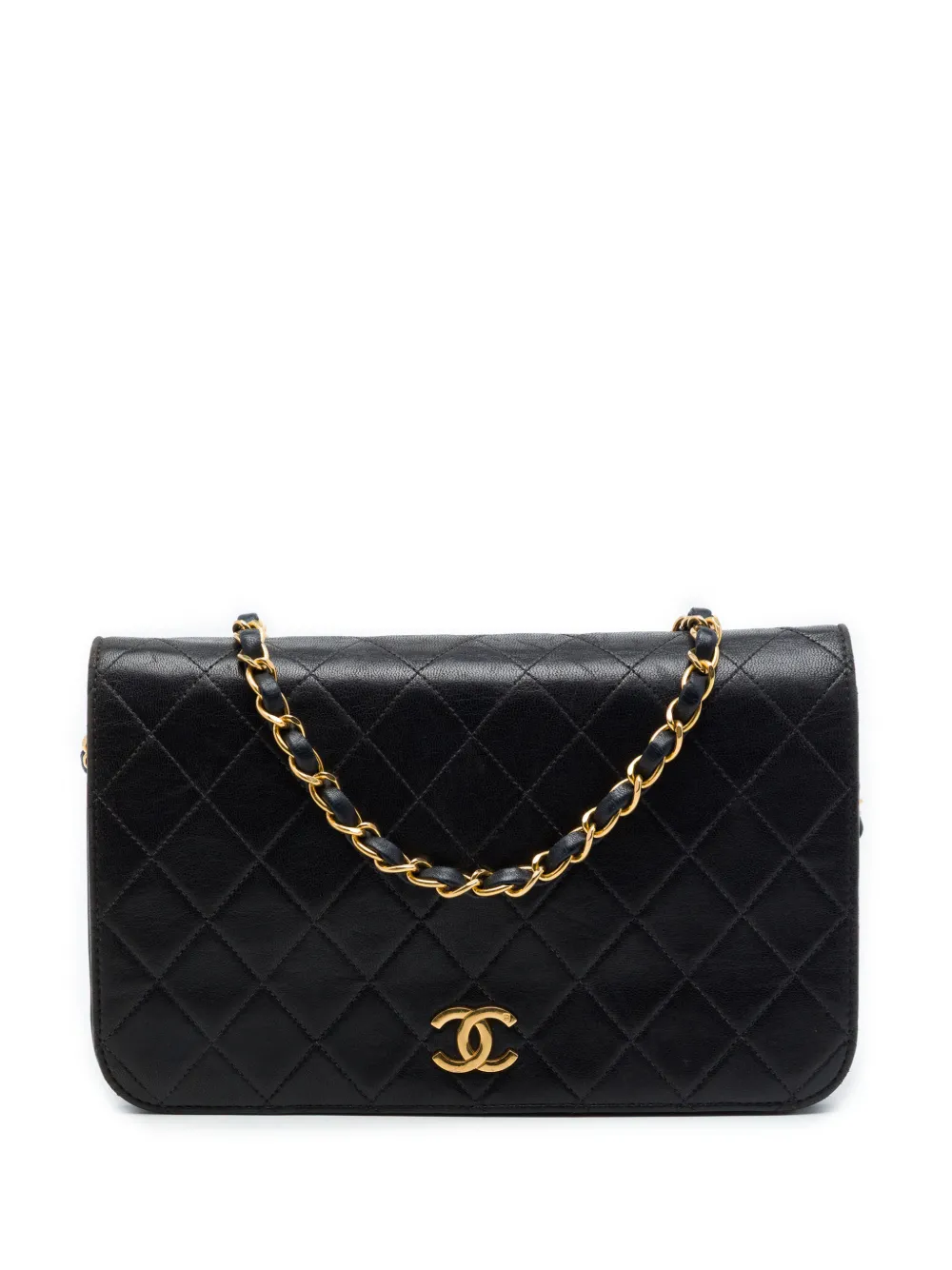 CHANEL Pre-Owned 1996-1997 Medium CC Quilted Lambskin Full Flap crossbody bag - Schwarz