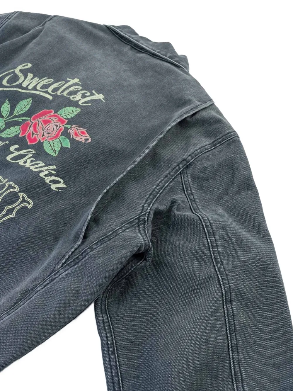 EVISU Seagull-print rose-embroidered jacket Grijs