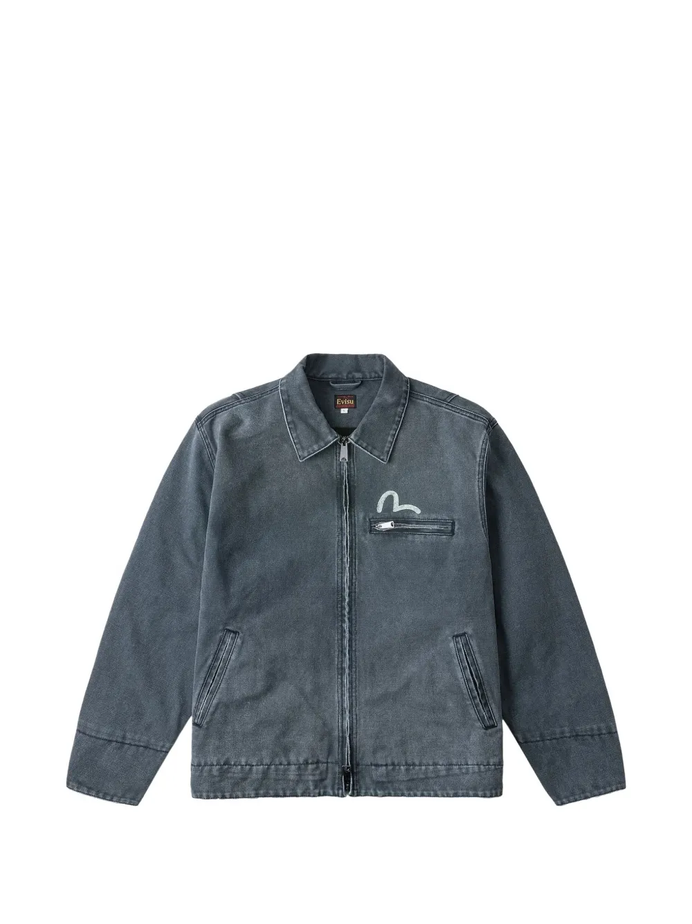 EVISU Seagull-print rose-embroidered jacket - Grau