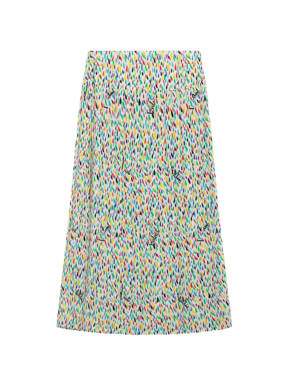 Valentino Garavani logo-print pleated midi skirt Wit