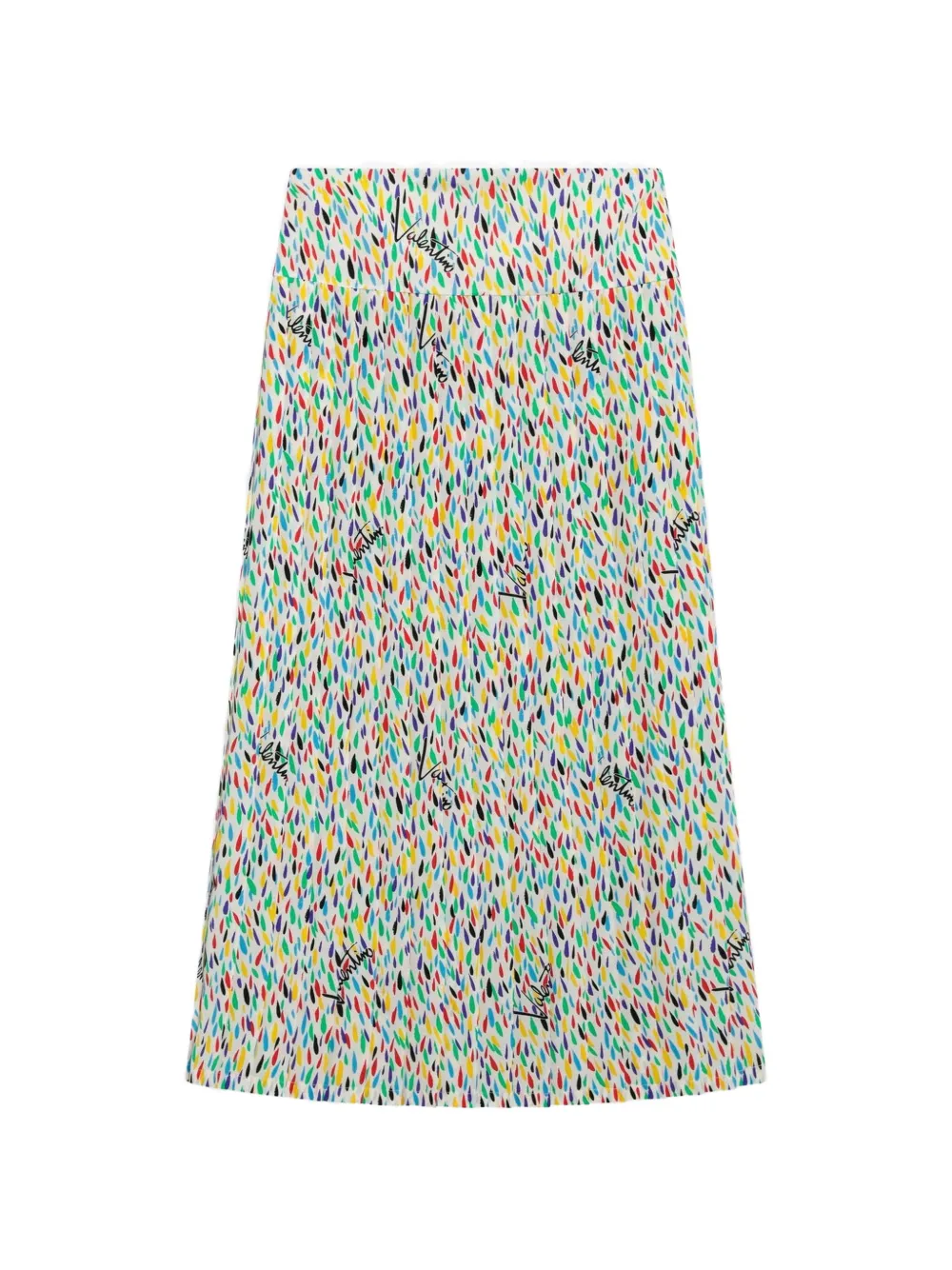 Valentino Garavani logo-print pleated midi skirt - Bianco