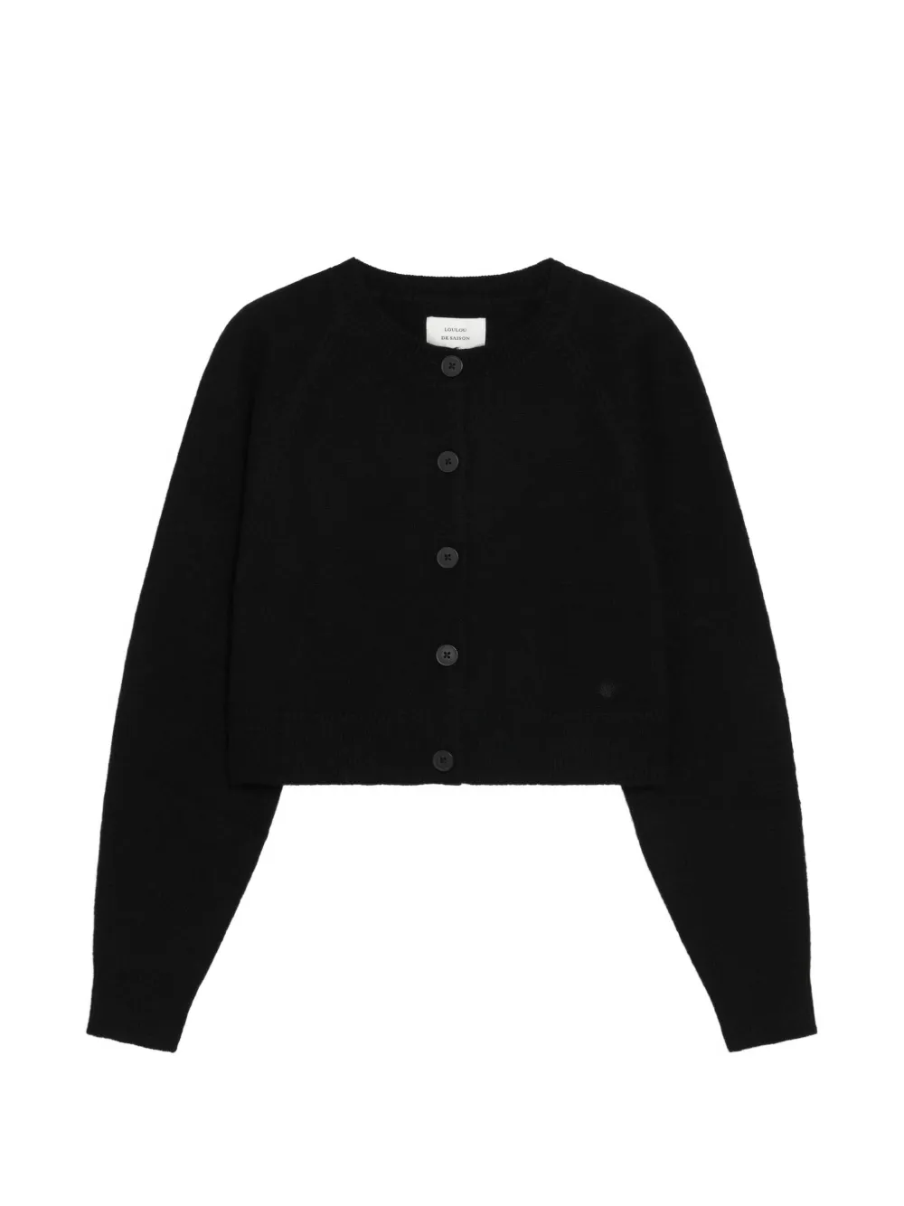 LouLou de Saison Heike cropped cashmere cardigan - Nero