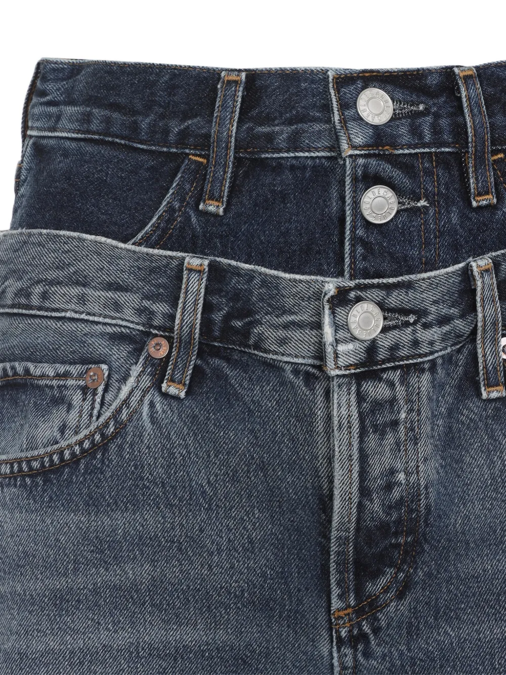AGOLDE Elson double-waistband jeans Blauw