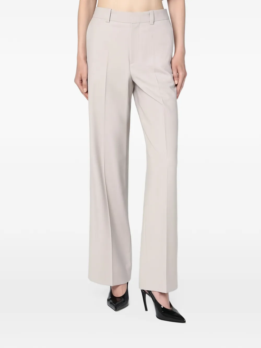 Victoria Beckham pressed-crease straight-leg trousers - Grau