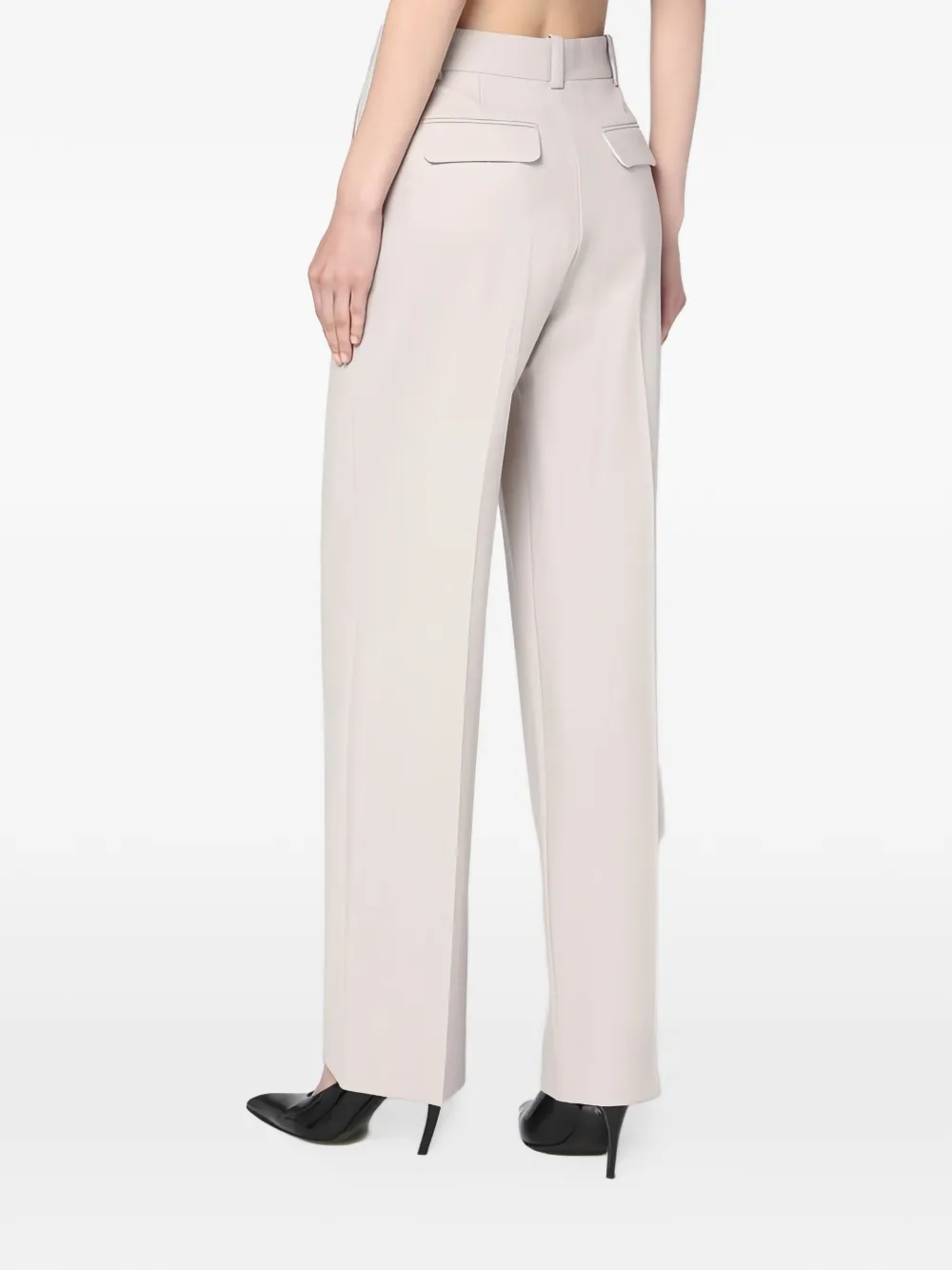 Victoria Beckham pressed-crease straight-leg trousers Grijs