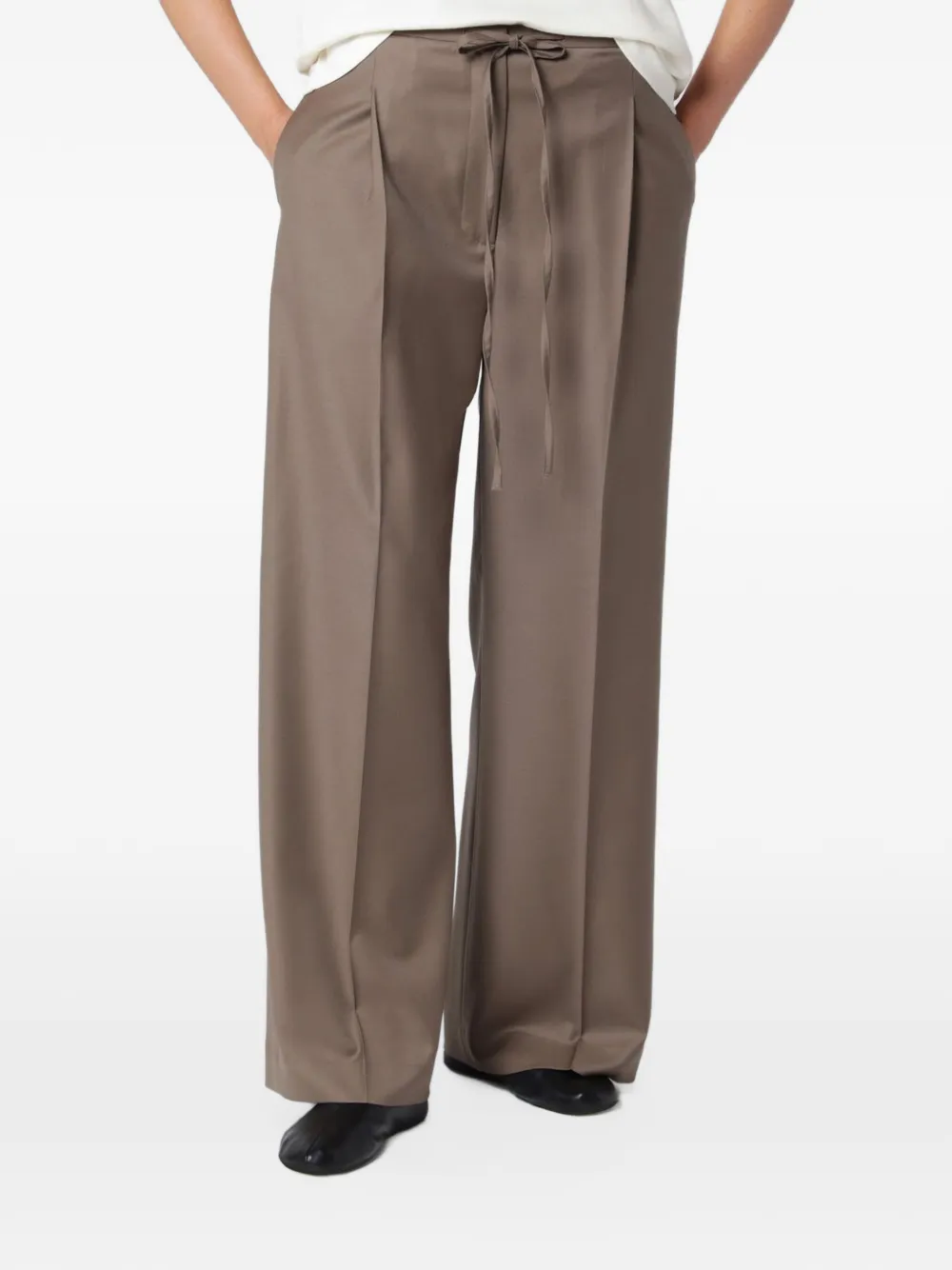 Róhe pleated straight trousers - Braun