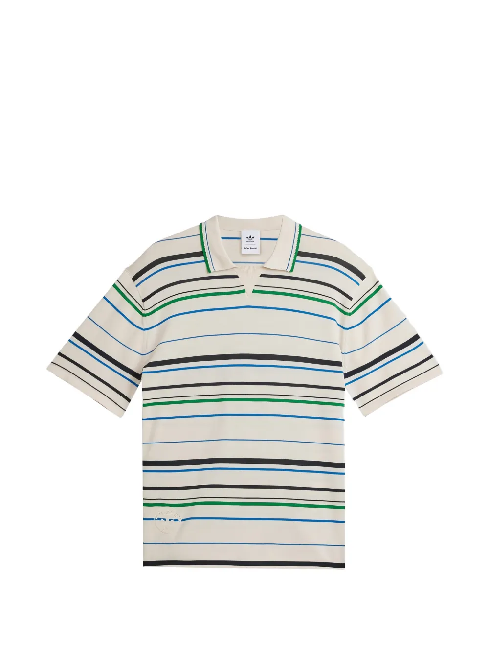 Adidas x Wales Bonner striped short-sleeve polo shirt Beige