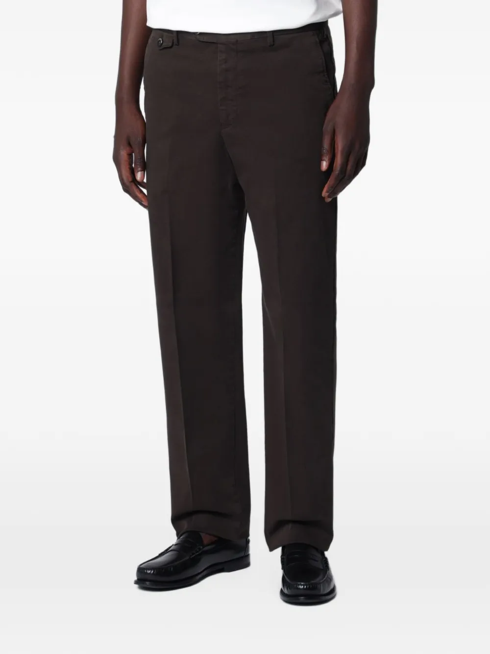 PT Torino pressed-crease straight-leg chino pants - Braun