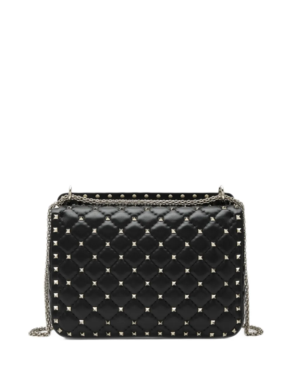 Valentino Garavani Rockstud Spike medium shoulder bag in nappa leather Zwart
