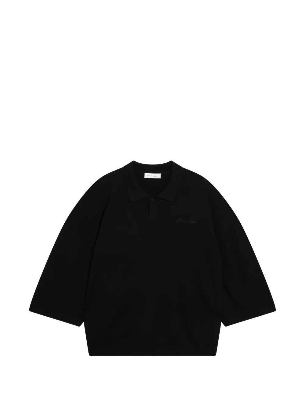 FEAR OF GOD ESSENTIALS signature 3/4 sleeve 90s knit polo - Nero