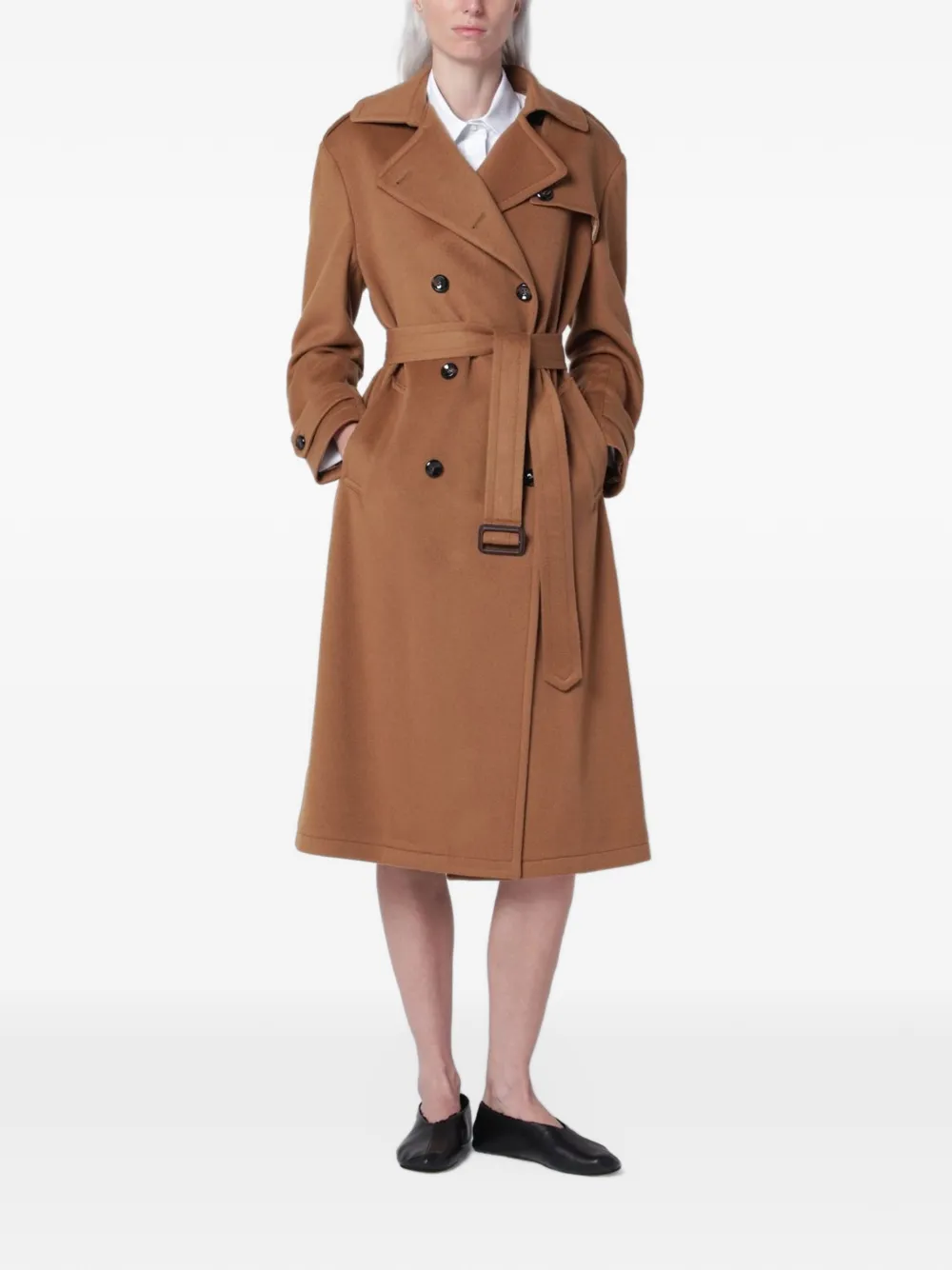 Tagliatore double-breasted cashmere trench coat - Braun