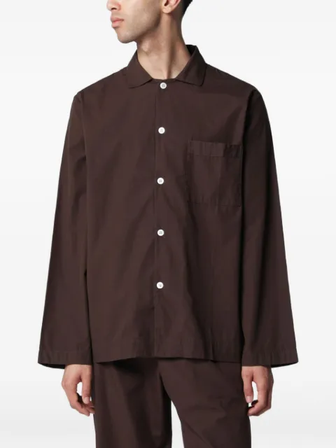 TEKLA patch-pocket cotton pajama shirt