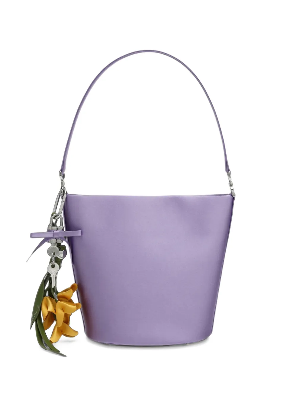 Self-Portrait lilac satin bucket bag - Violet Self-Portrait lilac satin bucket bag - Violet