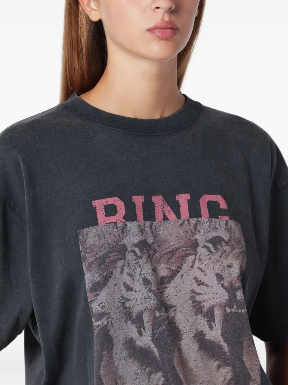 ANINE BING T-shirt met grafische print Zwart