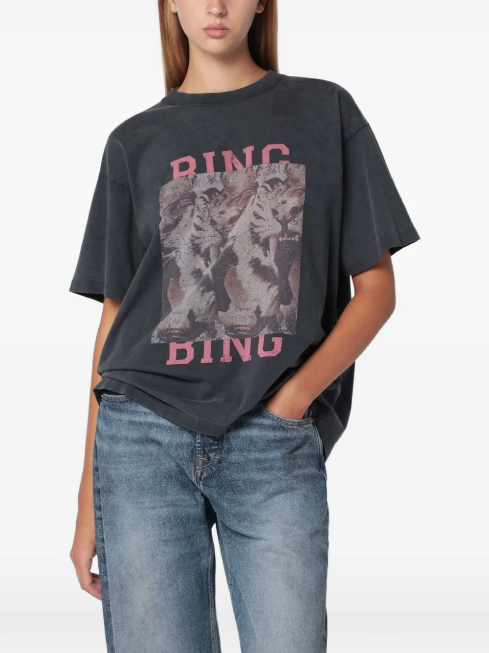 ANINE BING T-shirt met grafische print Zwart