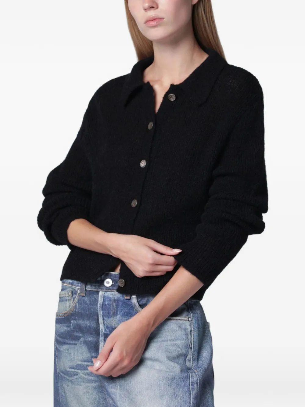 OUR LEGACY Mazzy polo cardigan - Black