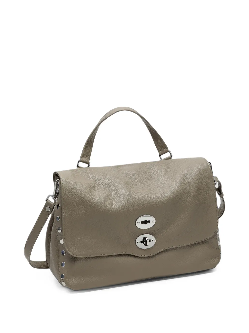 Zanellato medium Postina hammered leather tote bag Grijs